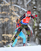 Franziska Preuss of Germany during women sprint race of IBU Biathlon World Cup in Presque Isle, Maine, USA. Women sprint race of IBU Biathlon World cup was held in Presque Isle, Maine, USA, on Thursday, 11th of February 2016.
