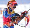 Gabriela Soukalova of Czech during women pursuit race of IBU Biathlon World Cup in Presque Isle, Maine, USA. Women pursuit race of IBU Biathlon World cup was held in Presque Isle, Maine, USA, on Friday, 12th of February 2016.
