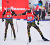 BOEHM Daniel and DOLL Benedikt of Germany during men relay race of IBU Biathlon World Cup in Presque Isle, Maine, USA. Men relay race of IBU Biathlon World cup was held in Presque Isle, Maine, USA, on Saturday, 13th of February 2016.
