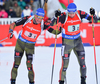 LESSER Erik and BIRNBACHER Andreas of Germany during men relay race of IBU Biathlon World Cup in Presque Isle, Maine, USA. Men relay race of IBU Biathlon World cup was held in Presque Isle, Maine, USA, on Saturday, 13th of February 2016.
