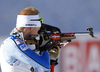 Tuomas Gronman of Finland during zeroing before start of the men sprint race of IBU Biathlon World Cup in Pokljuka, Slovenia. Women sprint race of IBU Biathlon World cup was held in Pokljuka, Slovenia, on Friday, 9th of December 2016.
