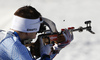 Olli Hiidensalo of Finland during zeroing before start of the men sprint race of IBU Biathlon World Cup in Pokljuka, Slovenia. Women sprint race of IBU Biathlon World cup was held in Pokljuka, Slovenia, on Friday, 9th of December 2016.
