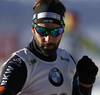 Serafin Wiestner of Switzerland during zeroing before start of the men sprint race of IBU Biathlon World Cup in Pokljuka, Slovenia. Women sprint race of IBU Biathlon World cup was held in Pokljuka, Slovenia, on Friday, 9th of December 2016.
