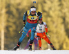 Martin Fourcade of France during men sprint race of IBU Biathlon World Cup in Pokljuka, Slovenia. Women sprint race of IBU Biathlon World cup was held in Pokljuka, Slovenia, on Friday, 9th of December 2016.
