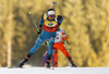 Martin Fourcade of France during men sprint race of IBU Biathlon World Cup in Pokljuka, Slovenia. Women sprint race of IBU Biathlon World cup was held in Pokljuka, Slovenia, on Friday, 9th of December 2016.
