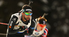 Serafin Wiestner of Switzerland during men sprint race of IBU Biathlon World Cup in Pokljuka, Slovenia. Women sprint race of IBU Biathlon World cup was held in Pokljuka, Slovenia, on Friday, 9th of December 2016.
