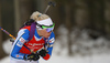 Mari Laukkanen of Finland during women sprint race of IBU Biathlon World Cup in Pokljuka, Slovenia. Women sprint race of IBU Biathlon World cup was held in Pokljuka, Slovenia, on Friday, 9th of December 2016.
