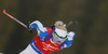 Mari Laukkanen of Finland during women sprint race of IBU Biathlon World Cup in Pokljuka, Slovenia. Women sprint race of IBU Biathlon World cup was held in Pokljuka, Slovenia, on Friday, 9th of December 2016.

