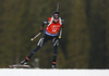 Aita Gasparin of Switzerland during women sprint race of IBU Biathlon World Cup in Pokljuka, Slovenia. Women sprint race of IBU Biathlon World cup was held in Pokljuka, Slovenia, on Friday, 9th of December 2016.
