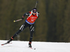 Aita Gasparin of Switzerland during women sprint race of IBU Biathlon World Cup in Pokljuka, Slovenia. Women sprint race of IBU Biathlon World cup was held in Pokljuka, Slovenia, on Friday, 9th of December 2016.
