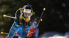 Winner Martin Fourcade of France during the men pursuit race of IBU Biathlon World Cup in Pokljuka, Slovenia.  Men pursuit race of IBU Biathlon World cup was held in Pokljuka, Slovenia, on Saturday, 10th of December 2016.
