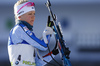 Kaisa Makarainen of Finland during zeroing before start of the women pursuit race of IBU Biathlon World Cup in Pokljuka, Slovenia. Women pursuit race of IBU Biathlon World cup was held in Pokljuka, Slovenia, on Friday, 9th of December 2016.
