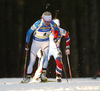 Kaisa Makarainen of Finland during the women pursuit race of IBU Biathlon World Cup in Pokljuka, Slovenia. Women pursuit race of IBU Biathlon World cup was held in Pokljuka, Slovenia, on Friday, 9th of December 2016.
