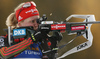 Franziska Hildebrand of Germany shooting during the women pursuit race of IBU Biathlon World Cup in Pokljuka, Slovenia. Women pursuit race of IBU Biathlon World cup was held in Pokljuka, Slovenia, on Friday, 9th of December 2016.
