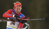 Susan Dunklee of USA getting ready for shooting during the women pursuit race of IBU Biathlon World Cup in Pokljuka, Slovenia. Women pursuit race of IBU Biathlon World cup was held in Pokljuka, Slovenia, on Friday, 9th of December 2016.
