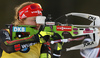 Laura Dahlmeier of Germany shooting during the women pursuit race of IBU Biathlon World Cup in Pokljuka, Slovenia. Women pursuit race of IBU Biathlon World cup was held in Pokljuka, Slovenia, on Friday, 9th of December 2016.

