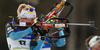 Marie Dorin Habert of France shooting during the women pursuit race of IBU Biathlon World Cup in Pokljuka, Slovenia. Women pursuit race of IBU Biathlon World cup was held in Pokljuka, Slovenia, on Friday, 9th of December 2016.
