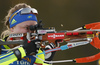 Emma Nilsson of Sweden shooting during the women pursuit race of IBU Biathlon World Cup in Pokljuka, Slovenia. Women pursuit race of IBU Biathlon World cup was held in Pokljuka, Slovenia, on Friday, 9th of December 2016.
