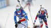 Mari Laukkanen of Finland crossing the finish line during the women pursuit race of IBU Biathlon World Cup in Pokljuka, Slovenia. Women pursuit race of IBU Biathlon World cup was held in Pokljuka, Slovenia, on Friday, 9th of December 2016.
