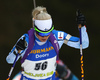 Mari Laukkanen of Finland during the women pursuit race of IBU Biathlon World Cup in Pokljuka, Slovenia. Women pursuit race of IBU Biathlon World cup was held in Pokljuka, Slovenia, on Saturday, 10th of December 2016.
