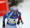 Kaisa Makarainen of Finland during the women pursuit race of IBU Biathlon World Cup in Pokljuka, Slovenia. Women pursuit race of IBU Biathlon World cup was held in Pokljuka, Slovenia, on Saturday, 10th of December 2016.
