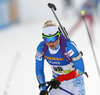 Mari Laukkanen of Finland during the women pursuit race of IBU Biathlon World Cup in Pokljuka, Slovenia. Women pursuit race of IBU Biathlon World cup was held in Pokljuka, Slovenia, on Saturday, 10th of December 2016.
