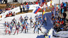 Biathletes on start of  the men relay race of IBU Biathlon World Cup in Pokljuka, Slovenia.  Men relay race of IBU Biathlon World cup was held in Pokljuka, Slovenia, on Sunday, 11th of December 2016.
