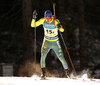 Sebastian Samuelsson of Sweden during the men relay race of IBU Biathlon World Cup in Pokljuka, Slovenia.  Men relay race of IBU Biathlon World cup was held in Pokljuka, Slovenia, on Sunday, 11th of December 2016.
