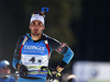 Martin Fourcade of France getting ready for shooting during the men relay race of IBU Biathlon World Cup in Pokljuka, Slovenia.  Men relay race of IBU Biathlon World cup was held in Pokljuka, Slovenia, on Sunday, 11th of December 2016.
