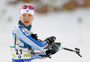 Kaisa Makarainen of Finland during zeroing before the start of the women relay race of IBU Biathlon World Cup in Pokljuka, Slovenia.  Women relay race of IBU Biathlon World cup was held in Pokljuka, Slovenia, on Sunday, 11th of December 2016.
