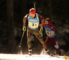 Benedikt Doll of Germany during the men relay race of IBU Biathlon World Cup in Pokljuka, Slovenia. Men relay race of IBU Biathlon World cup was held in Pokljuka, Slovenia, on Sunday, 11th of December 2016.
