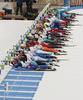 Biathletes during the women relay race of IBU Biathlon World Cup in Pokljuka, Slovenia. Women relay race of IBU Biathlon World cup was held in Pokljuka, Slovenia, on Sunday, 11th of December 2016.
