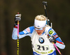 Kaisa Makarainen of Finland during the women relay race of IBU Biathlon World Cup in Pokljuka, Slovenia. Women relay race of IBU Biathlon World cup was held in Pokljuka, Slovenia, on Sunday, 11th of December 2016.
