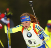 Linn Persson of Sweden during the women relay race of IBU Biathlon World Cup in Pokljuka, Slovenia. Women relay race of IBU Biathlon World cup was held in Pokljuka, Slovenia, on Sunday, 11th of December 2016.
