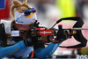 Marie Dorin Habert of France during the women relay race of IBU Biathlon World Cup in Pokljuka, Slovenia. Women relay race of IBU Biathlon World cup was held in Pokljuka, Slovenia, on Sunday, 11th of December 2016.
