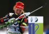 Laura Dahlmeier of Germany during the women relay race of IBU Biathlon World Cup in Pokljuka, Slovenia. Women relay race of IBU Biathlon World cup was held in Pokljuka, Slovenia, on Sunday, 11th of December 2016.
