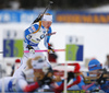 Auli Kiskola of Finland during the women relay race of IBU Biathlon World Cup in Pokljuka, Slovenia. Women relay race of IBU Biathlon World cup was held in Pokljuka, Slovenia, on Sunday, 11th of December 2016.
