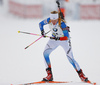 Auli Kiskola of Finland during the women relay race of IBU Biathlon World Cup in Pokljuka, Slovenia. Women relay race of IBU Biathlon World cup was held in Pokljuka, Slovenia, on Sunday, 11th of December 2016.
