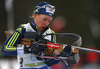 Anastasiya Merkushyna of Ukraine during the women relay race of IBU Biathlon World Cup in Pokljuka, Slovenia. Women relay race of IBU Biathlon World cup was held in Pokljuka, Slovenia, on Sunday, 11th of December 2016.
