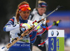 Gabriela Koukalova of Czech during the women relay race of IBU Biathlon World Cup in Pokljuka, Slovenia. Women relay race of IBU Biathlon World cup was held in Pokljuka, Slovenia, on Sunday, 11th of December 2016.
