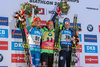 Gabriela Koukalova of Czech Republic Laura Dahlmeier of Germany Alexia  Runggaldier of Italy during Flower Ceremony of the individual women of the IBU Biathlon World Championships at the Biathlonarena in Hochfilzen, Austria on 2017/02/15.
