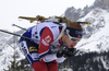Johannes Thingnes Boe of Norway during the men 10km sprint race of IBU Biathlon World Cup in Hochfilzen, Austria.  Men 10km sprint race of IBU Biathlon World cup was held in Hochfilzen, Austria, on Friday, 8th of December 2017.
