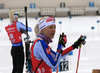 Kaisa Makarainen of Finland and Mari Laukkanen of Finland during the zeroing before the women 7.5km sprint race of IBU Biathlon World Cup in Hochfilzen, Austria.  Women 7.5km sprint race of IBU Biathlon World cup was held in Hochfilzen, Austria, on Friday, 8th of December 2017.
