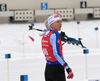 Kaisa Makarainen of Finland during the zeroing before the women 7.5km sprint race of IBU Biathlon World Cup in Hochfilzen, Austria.  Women 7.5km sprint race of IBU Biathlon World cup was held in Hochfilzen, Austria, on Friday, 8th of December 2017.
