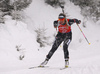 Lena Haecki of Switzerland during the women 7.5km sprint race of IBU Biathlon World Cup in Hochfilzen, Austria.  Women 7.5km sprint race of IBU Biathlon World cup was held in Hochfilzen, Austria, on Friday, 8th of December 2017.
