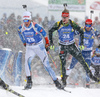 Timo Seppaelae of Finland during the men 12.5km pursuit race of IBU Biathlon World Cup in Hochfilzen, Austria.  Men 12.5km pursuit race of IBU Biathlon World cup was held in Hochfilzen, Austria, on Saturday, 9th of December 2017.
