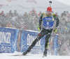 Arnd Peiffer go Germany during the men 12.5km pursuit race of IBU Biathlon World Cup in Hochfilzen, Austria.  Men 12.5km pursuit race of IBU Biathlon World cup was held in Hochfilzen, Austria, on Saturday, 9th of December 2017.
