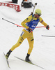 Frederik Lindstroem of Sweden during the men 12.5km pursuit race of IBU Biathlon World Cup in Hochfilzen, Austria.  Men 12.5km pursuit race of IBU Biathlon World cup was held in Hochfilzen, Austria, on Saturday, 9th of December 2017.
