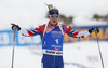 Winner Johannes Thignes Boe of Norway during the men 12.5km pursuit race of IBU Biathlon World Cup in Hochfilzen, Austria.  Men 12.5km pursuit race of IBU Biathlon World cup was held in Hochfilzen, Austria, on Saturday, 9th of December 2017.

