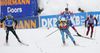 Simon Schempp of Germany (L),  Martin Fourcade of France during the men 12.5km pursuit race of IBU Biathlon World Cup in Hochfilzen, Austria.  Men 12.5km pursuit race of IBU Biathlon World cup was held in Hochfilzen, Austria, on Saturday, 9th of December 2017.
